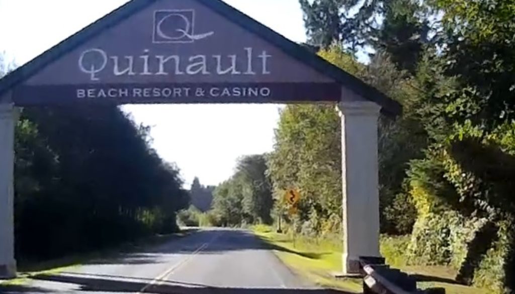 Entrance arch at the Quinault Casino in Ocean Shores