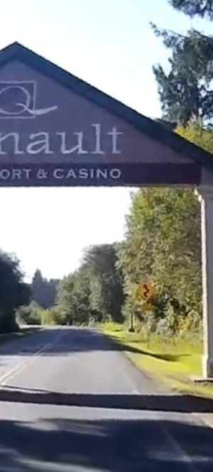 Entrance arch at the Quinault Casino in Ocean Shores
