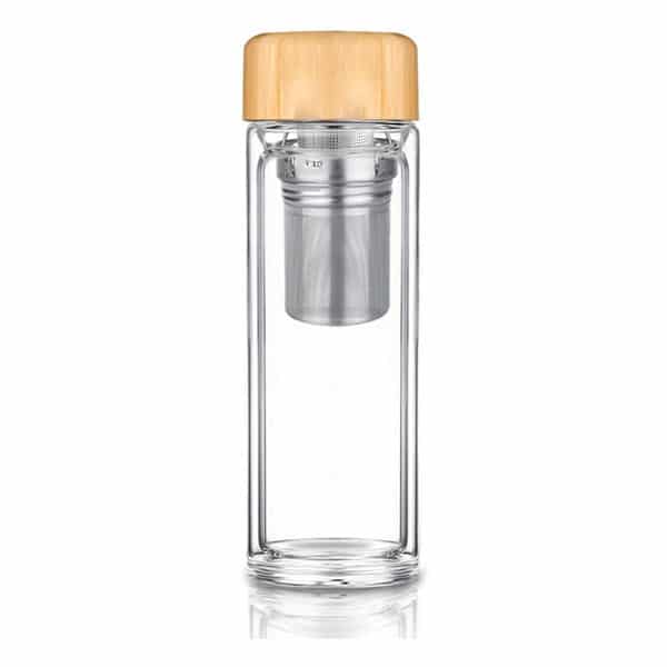 BPA-Free Fruit and Tea Infuser Borosilicate Glass Water Bottle