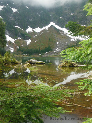 View of Heather Lake from the Heather Lake Trail in Washington State