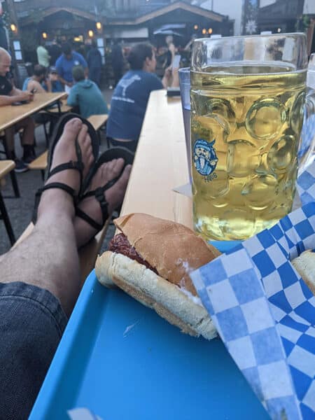 Beer and brats at München Haus in Leavenworth Washington