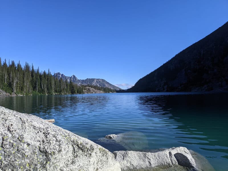 View of Colchuck Lake from just below Aasgard Pass.