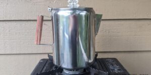 Coletti 12 cup stainless steel percolating coffee pot for camping