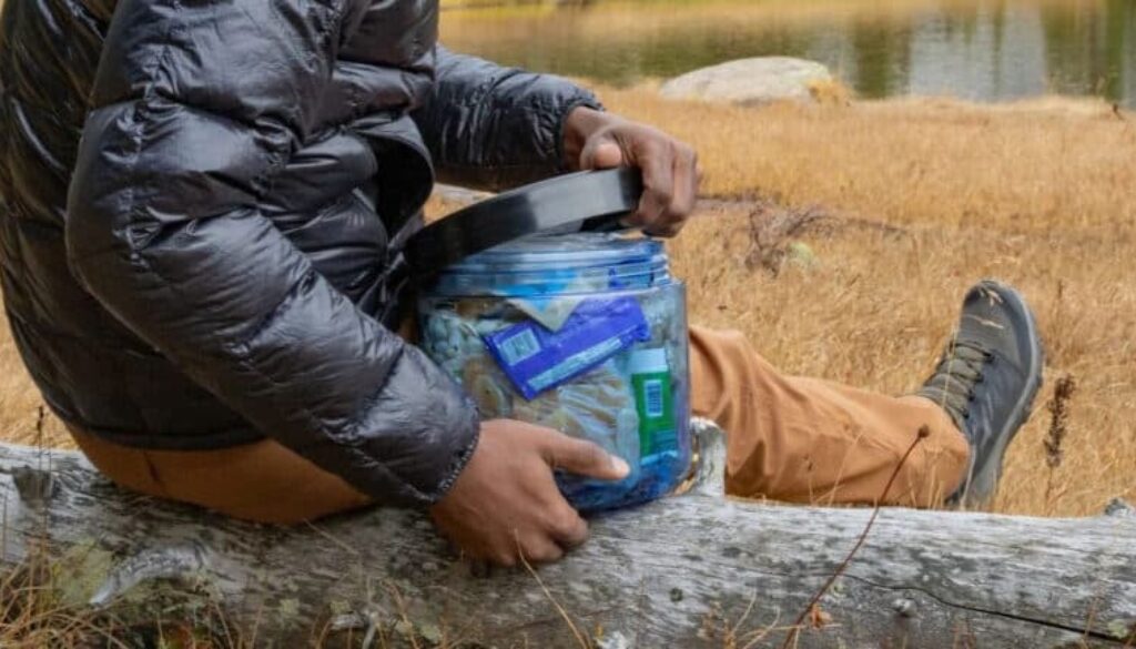 The BearVault BV450 bear canister for hikers