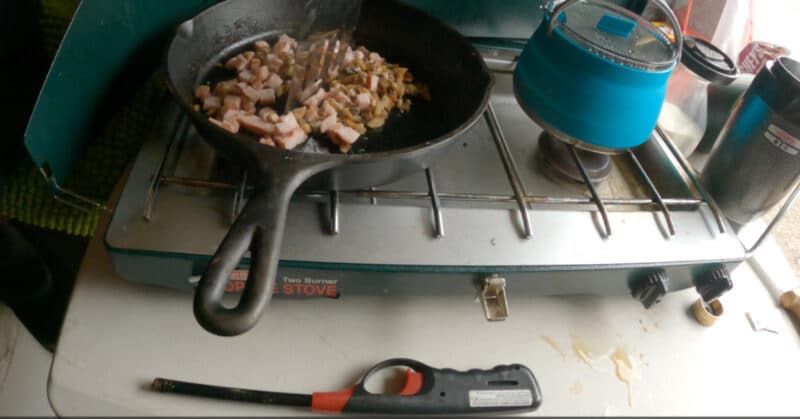 Tips on cooking on a propane camp stove