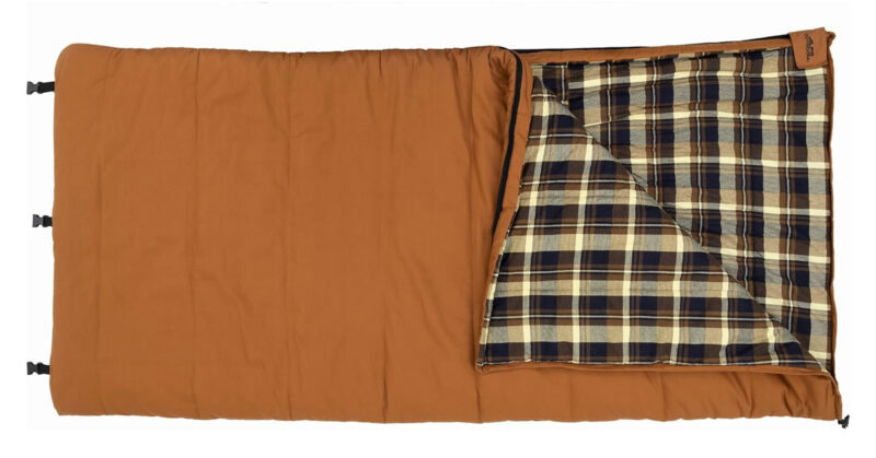Large warm sleeping bag for camping 