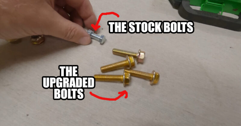 Bigger mounting bolts to hold the tire carrier secure