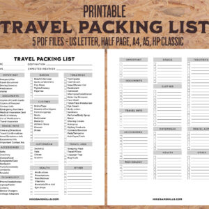 Printable Travel Packing List - Vacation Planner Checklist
