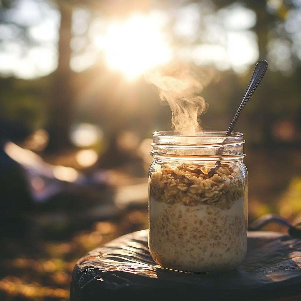 steamy and delicious camping oatmeal.