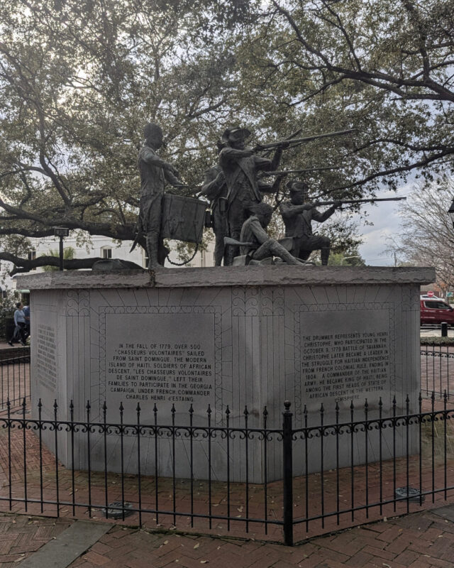 The Chasseurs Volontaires memorial in Savannah, GA