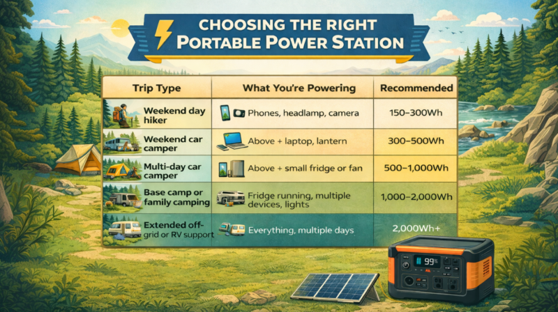 power station camping infographic